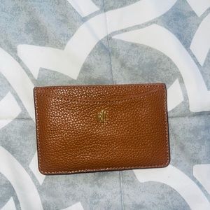Ralph Lauren card holder. Gold-tone hardware & 3 card slots